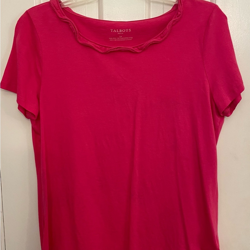 Talbots Petites Ruffled Collar Top